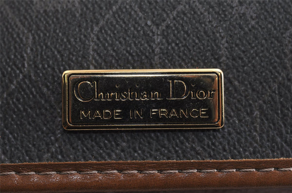 Authentic Christian Dior Honeycomb Chain Shoulder Bag PVC Leather Gray 0126K