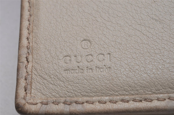 Authentic GUCCI Guccissima GG Leather Bifold Wallet Purse 257015 White 0127J