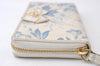 Auth GUCCI GG Marmont Herbarium Long Wallet Canvas Leather 435819 White 0129J