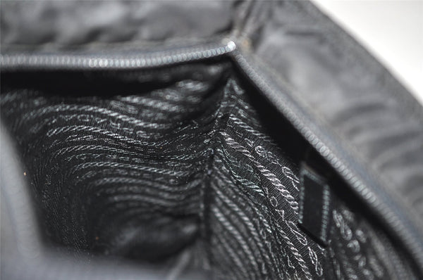 Authentic PRADA Nylon Tessuto Leather Shoulder Cross Body Bag Purse Black 0130I