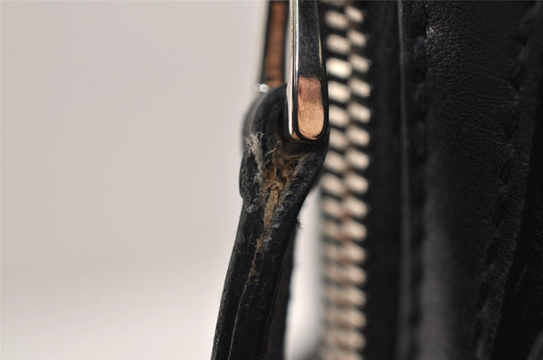 Authentic GUCCI Twins Guccissima Shoulder Hand Bag GG Leather 232962 Black 0131K