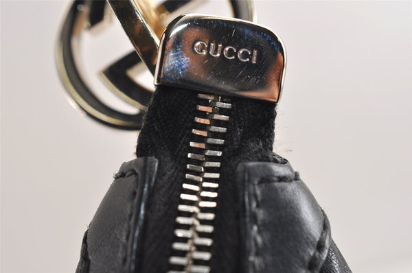 Authentic GUCCI Twins Guccissima Shoulder Hand Bag GG Leather 232962 Black 0131K
