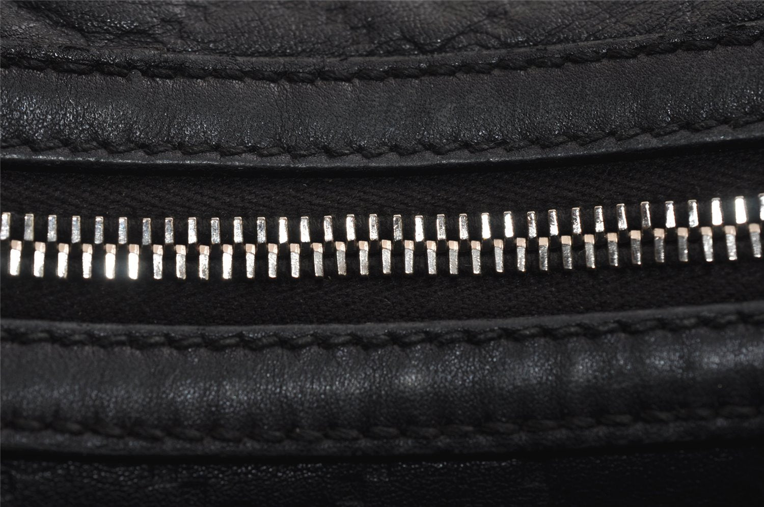 Authentic GUCCI Twins Guccissima Shoulder Hand Bag GG Leather 232962 Black 0131K