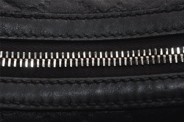 Authentic GUCCI Twins Guccissima Shoulder Hand Bag GG Leather 232962 Black 0131K