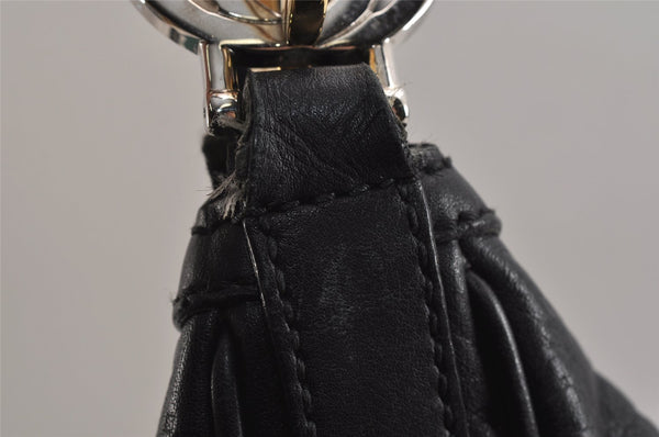 Authentic GUCCI Twins Guccissima Shoulder Hand Bag GG Leather 232962 Black 0131K