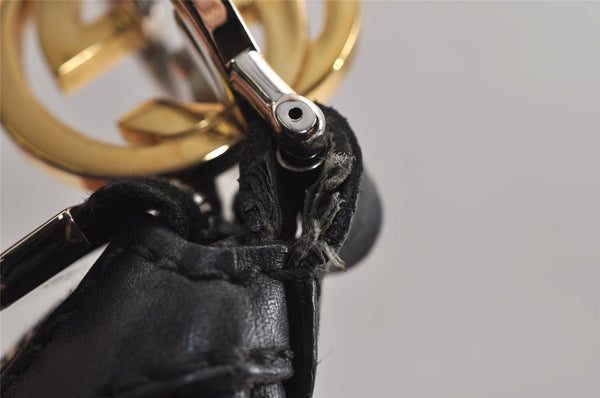 Authentic GUCCI Twins Guccissima Shoulder Hand Bag GG Leather 232962 Black 0131K