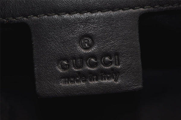 Authentic GUCCI Twins Guccissima Shoulder Hand Bag GG Leather 232962 Black 0131K