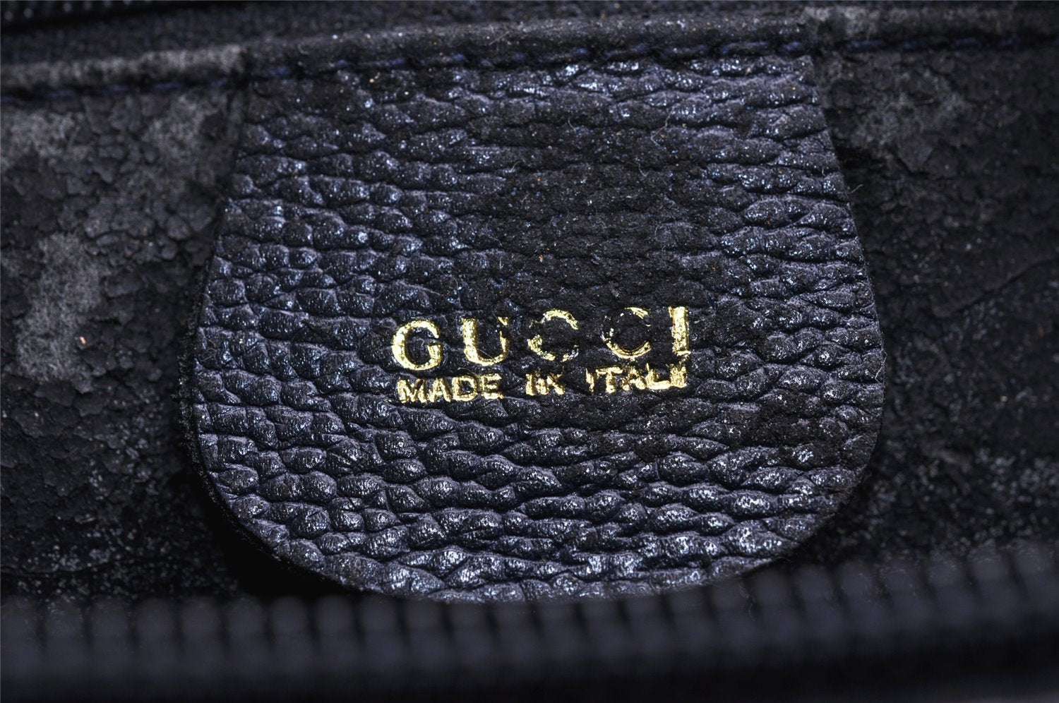 Authentic GUCCI Shoulder Cross Body Bag Purse Leather Navy Blue Junk 0132I