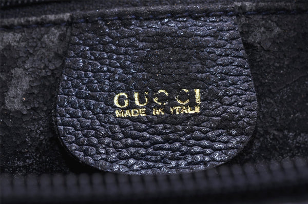 Authentic GUCCI Shoulder Cross Body Bag Purse Leather Navy Blue Junk 0132I