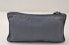 Authentic PRADA Vintage Nylon Tessuto Leather Pouch Purse Blue 0132J
