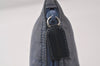 Authentic PRADA Vintage Nylon Tessuto Leather Pouch Purse Blue 0132J