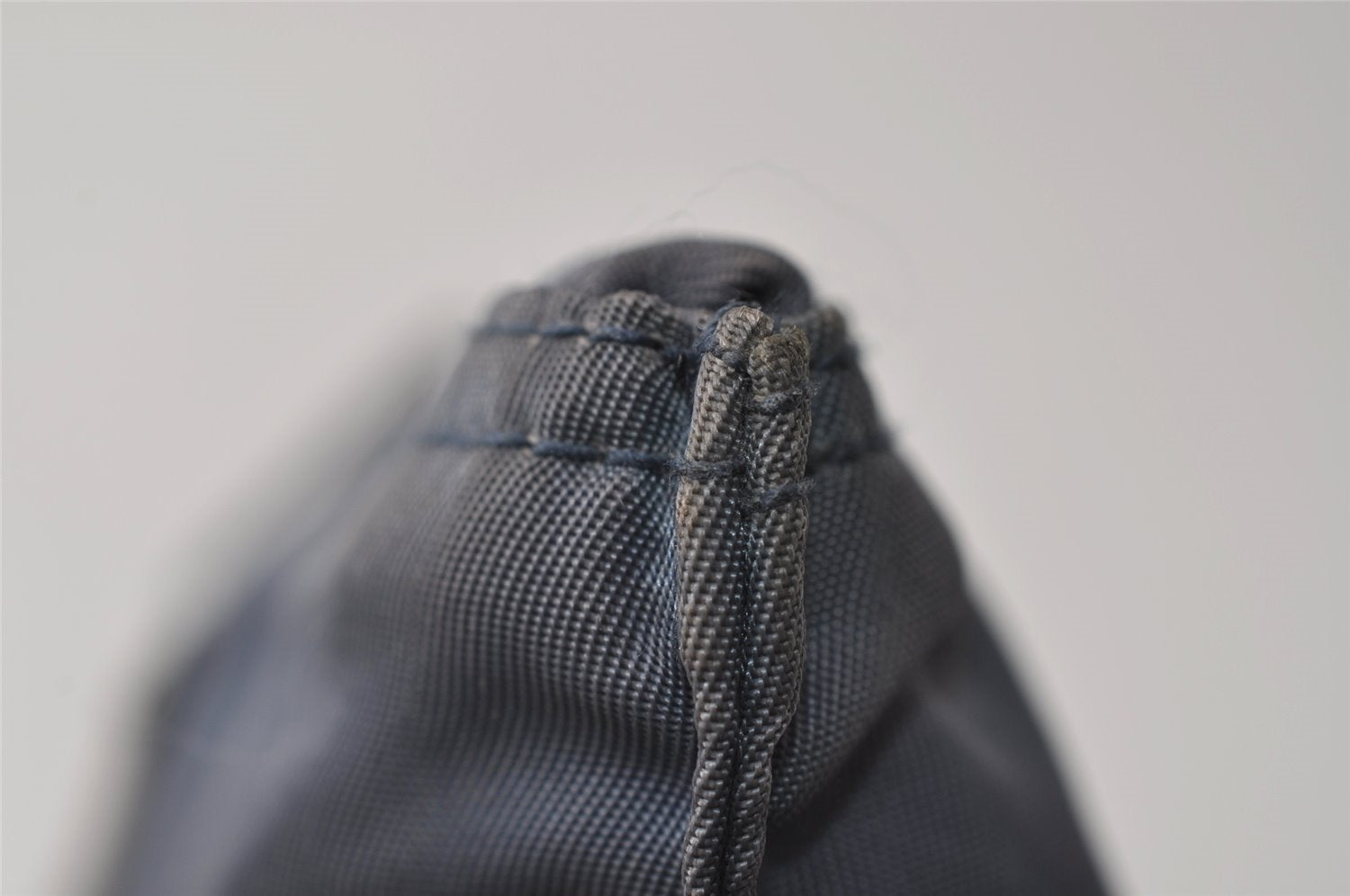 Authentic PRADA Vintage Nylon Tessuto Leather Pouch Purse Blue 0132J