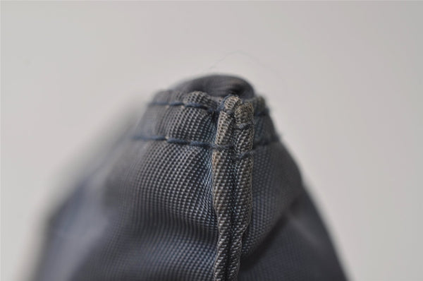 Authentic PRADA Vintage Nylon Tessuto Leather Pouch Purse Blue 0132J