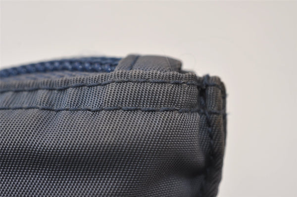 Authentic PRADA Vintage Nylon Tessuto Leather Pouch Purse Blue 0132J