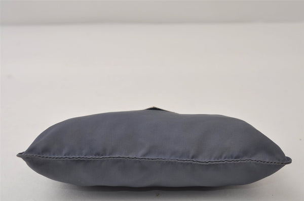 Authentic PRADA Vintage Nylon Tessuto Leather Pouch Purse Blue 0132J
