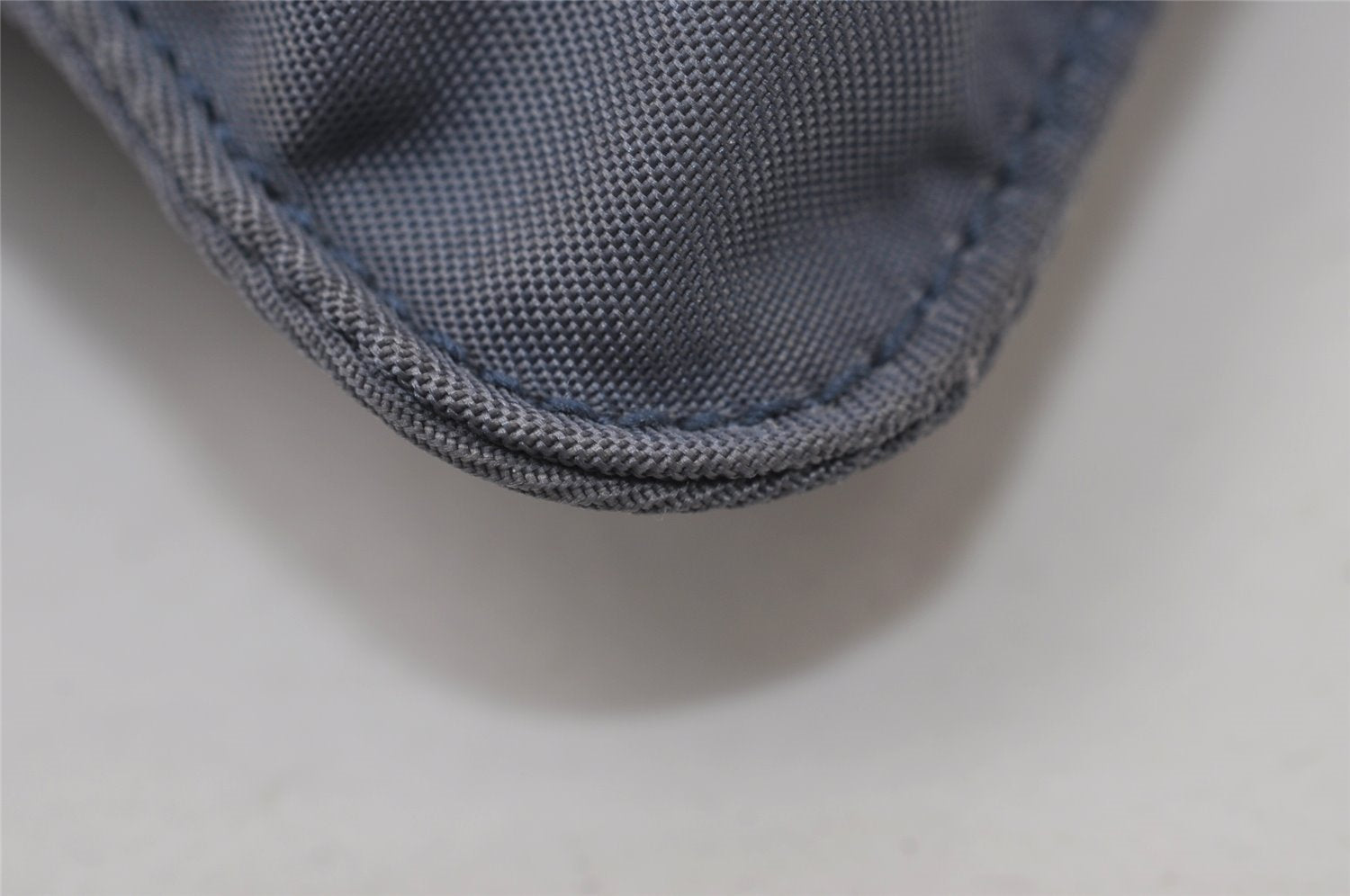 Authentic PRADA Vintage Nylon Tessuto Leather Pouch Purse Blue 0132J
