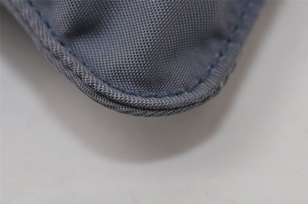 Authentic PRADA Vintage Nylon Tessuto Leather Pouch Purse Blue 0132J