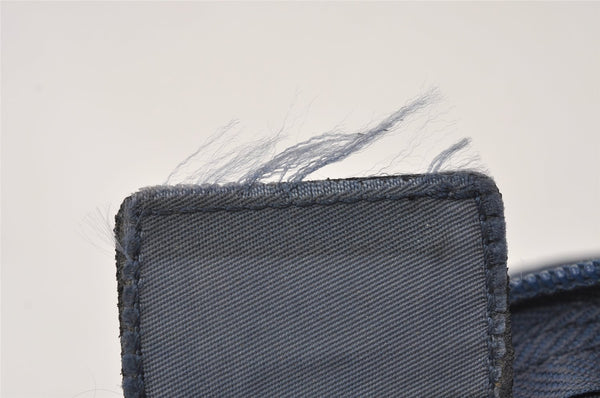 Authentic PRADA Vintage Nylon Tessuto Leather Pouch Purse Blue 0132J