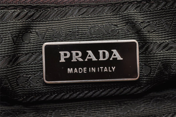 Authentic PRADA Vintage Stuoia Tweed Leather Tote Bag B11268 Brown Junk 0133I