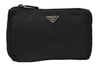 Authentic PRADA Vintage Nylon Tessuto Leather Pouch Purse Black 0133J