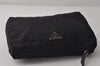 Authentic PRADA Vintage Nylon Tessuto Leather Pouch Purse Black 0133J