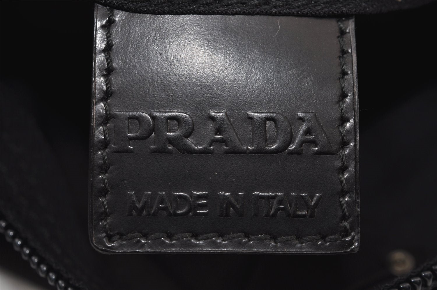 Authentic PRADA Vintage Nylon Tessuto Leather Pouch Purse Black 0133J