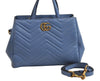 Authentic GUCCI GG Marmont 2Way Shoulder Hand Bag Leather 448054 Blue 0133K