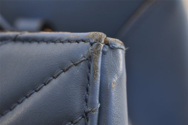 Authentic GUCCI GG Marmont 2Way Shoulder Hand Bag Leather 448054 Blue 0133K