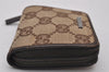 Authentic GUCCI Vintage Coin Case Purse GG Canvas Leather 115255 Brown 0134J