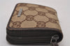 Authentic GUCCI Vintage Coin Case Purse GG Canvas Leather 115255 Brown 0134J