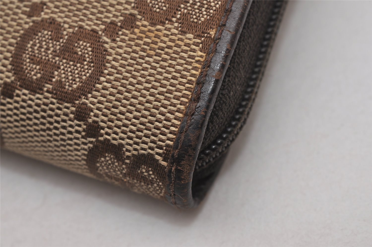 Authentic GUCCI Vintage Coin Case Purse GG Canvas Leather 115255 Brown 0134J