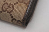 Authentic GUCCI Vintage Coin Case Purse GG Canvas Leather 115255 Brown 0134J