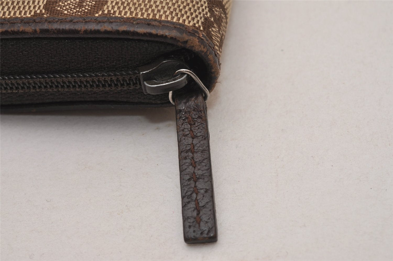 Authentic GUCCI Vintage Coin Case Purse GG Canvas Leather 115255 Brown 0134J