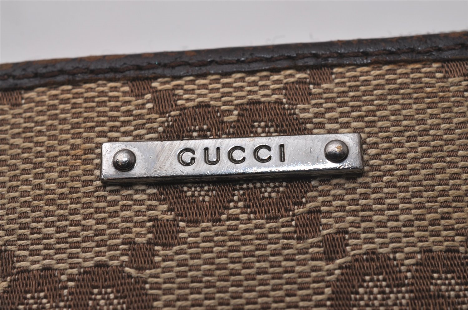 Authentic GUCCI Vintage Coin Case Purse GG Canvas Leather 115255 Brown 0134J