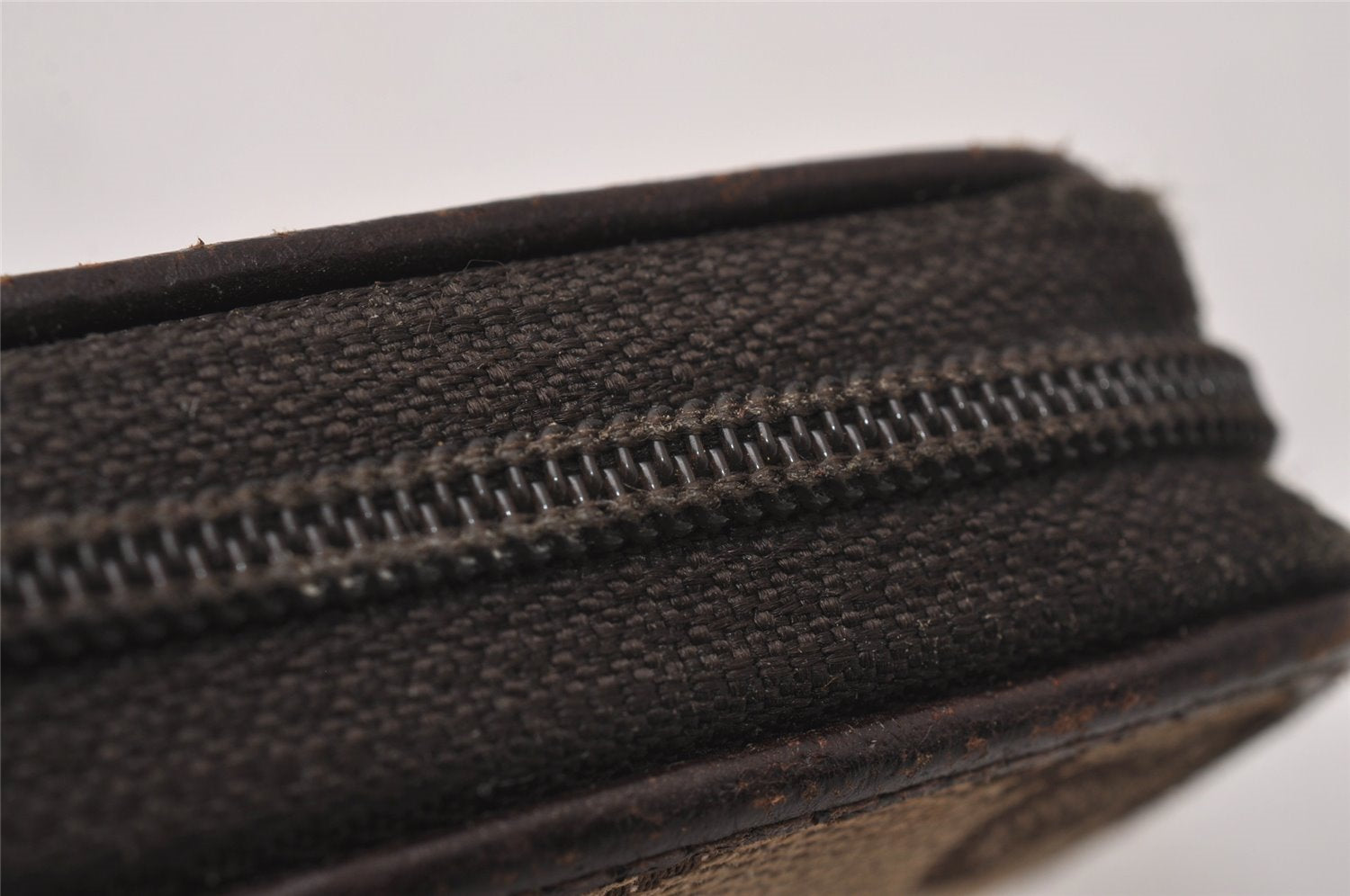 Authentic GUCCI Vintage Coin Case Purse GG Canvas Leather 115255 Brown 0134J