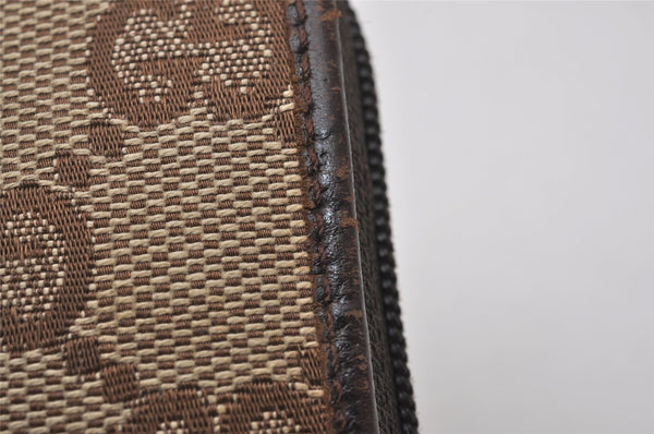 Authentic GUCCI Vintage Coin Case Purse GG Canvas Leather 115255 Brown 0134J