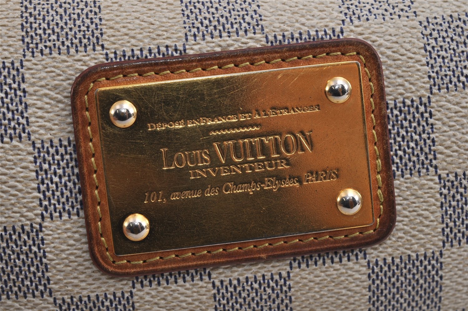Auth Louis Vuitton Damier Azur Eva N55214 2Way Shoulder Accessories Pouch 0135K