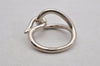 Authentic HERMES Scarf Ring Jumbo Circle Design Silver Tone Box 0138J