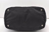 Authentic PRADA Nylon Tessuto Leather 2Way Hand Tote Bag Black 0138K