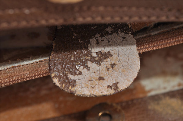 Authentic GUCCI Vintage Bamboo Hand Bag Suede Leather Brown Junk 0139I