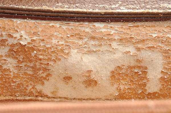 Authentic GUCCI Vintage Bamboo Hand Bag Suede Leather Brown Junk 0139I