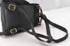 Authentic GUCCI Vintage Bamboo Backpack Purse Suede Leather Black 0139K
