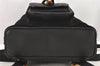 Authentic GUCCI Vintage Bamboo Backpack Purse Suede Leather Black 0139K