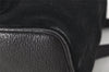 Authentic GUCCI Vintage Bamboo Backpack Purse Suede Leather Black 0139K