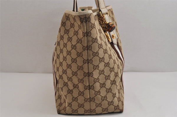 Authentic GUCCI Sherry Line Tote Bag GG Canvas Leather 139260 Brown 0140K