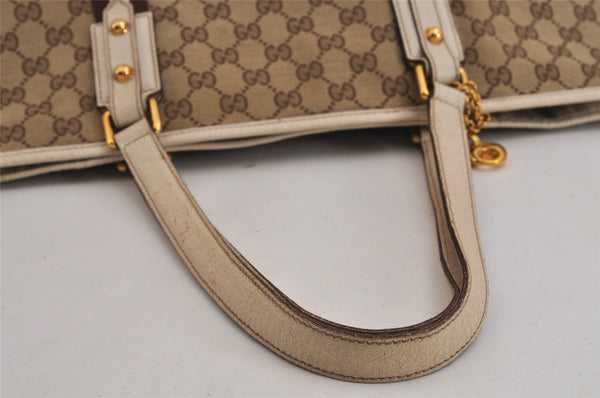 Authentic GUCCI Sherry Line Tote Bag GG Canvas Leather 139260 Brown 0140K