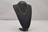 Authentic Christian Dior Gold Tone Rhinestone Chain Pendant Necklace CD 0141J