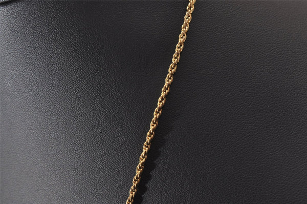 Authentic Christian Dior Gold Tone Rhinestone Chain Pendant Necklace CD 0141J