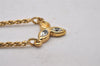 Authentic Christian Dior Gold Tone Rhinestone Chain Pendant Necklace CD 0141J