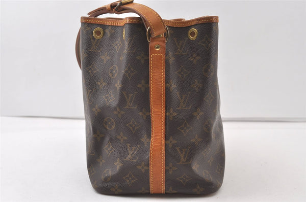 Authentic Louis Vuitton Monogram Petit Noe M42226 Shoulder Drawstring Bag 0141K